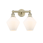 Innovations Lighting Cindyrella 2 Light 17" Wide Vanity Light Antique Brass / Cased Matte White