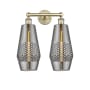 Innovations Lighting Windham 2 Light 16" Wide Vanity Light Antique Brass / Smoked