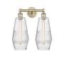 Innovations Lighting Windham 2 Light 16" Wide Vanity Light Antique Brass / Seedy