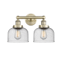 Innovations Lighting Bell 2 Light 16" Wide Vanity Light Antique Brass / Seedy