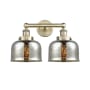 Innovations Lighting Bell 2 Light 16" Wide Vanity Light Antique Brass / Silver Plated Mercury