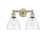 Innovations Lighting Bristol Glass 2 Light 17" Wide Vanity Light Antique Brass / Clear