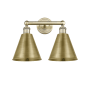 Innovations Lighting Ballston Cone 2 Light 17" Wide Vanity Light Antique Brass