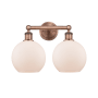 Innovations Lighting Athens 2 Light 17" Wide Vanity Light Antique Copper / Matte White