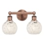 Innovations Lighting White Mouchette 2 Light 15" Wide Vanity Light Antique Copper