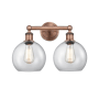 Innovations Lighting Athens 2 Light 17" Wide Vanity Light Antique Copper / Clear