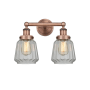 Innovations Lighting Chatham 2 Light 16" Wide Vanity Light Antique Copper / Clear