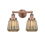 Innovations Lighting Chatham 2 Light 16" Wide Vanity Light Antique Copper / Mercury
