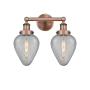 Innovations Lighting Geneseo 2 Light 15" Wide Vanity Light Antique Copper / Clear Crackle