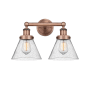 Innovations Lighting Cone 2 Light 16" Wide Vanity Light Antique Copper / Seedy