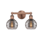 Innovations Lighting Rochester 2 Light 15" Wide Vanity Light Antique Copper / Light Smoke