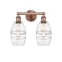 Innovations Lighting Vaz 2 Light 15" Wide Vanity Light Antique Copper / Clear