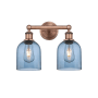 Innovations Lighting Bella 2 Light 15" Wide Vanity Light Antique Copper / Princess Blue