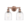 Innovations Lighting Bella 2 Light 15" Wide Vanity Light Antique Copper / Clear