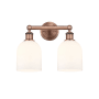 Innovations Lighting Bella 2 Light 15" Wide Vanity Light Antique Copper / Glossy White