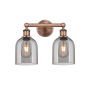 Innovations Lighting Bella 2 Light 15" Wide Vanity Light Antique Copper / Light Smoke