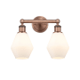 Innovations Lighting Cindyrella 2 Light 15" Wide Vanity Light Antique Copper / Cased Matte White