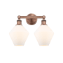 Innovations Lighting Cindyrella 2 Light 17" Wide Vanity Light Antique Copper / Cased Matte White