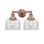 Innovations Lighting Bell 2 Light 16" Wide Vanity Light Antique Copper / Clear