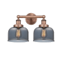 Innovations Lighting Bell 2 Light 16" Wide Vanity Light Antique Copper / Plated Smoke
