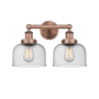 Innovations Lighting Bell 2 Light 16" Wide Vanity Light Antique Copper / Seedy
