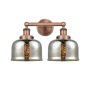 Innovations Lighting Bell 2 Light 16" Wide Vanity Light Antique Copper / Silver Plated Mercury