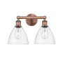 Innovations Lighting Bristol Glass 2 Light 17" Wide Vanity Light Antique Copper / Clear