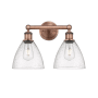 Innovations Lighting Bristol Glass 2 Light 17" Wide Vanity Light Antique Copper / Seedy
