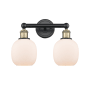 Innovations Lighting Belfast 2 Light 15" Wide Vanity Light Black Antique Brass / Matte White