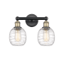 Innovations Lighting Belfast 2 Light 15" Wide Vanity Light Black Antique Brass / Deco Swirl