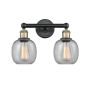 Innovations Lighting Belfast 2 Light 15" Wide Vanity Light Black Antique Brass / Seedy
