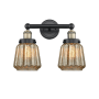 Innovations Lighting Chatham 2 Light 16" Wide Vanity Light Black Antique Brass / Mercury