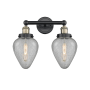 Innovations Lighting Geneseo 2 Light 15" Wide Vanity Light Black Antique Brass / Clear Crackle