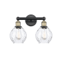 Innovations Lighting Waverly 2 Light 15" Wide Vanity Light Black Antique Brass / Clear