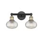 Innovations Lighting Ithaca 2 Light 15" Wide Vanity Light Black Antique Brass