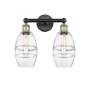 Innovations Lighting Vaz 2 Light 15" Wide Vanity Light Black Antique Brass / Clear