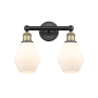 Innovations Lighting Cindyrella 2 Light 15" Wide Vanity Light Black Antique Brass / Cased Matte White