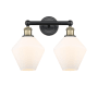 Innovations Lighting Cindyrella 2 Light 17" Wide Vanity Light Black Antique Brass / Cased Matte White