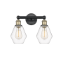 Innovations Lighting Cindyrella 2 Light 15" Wide Vanity Light Black Antique Brass / Clear