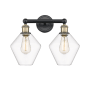 Innovations Lighting Cindyrella 2 Light 17" Wide Vanity Light Black Antique Brass / Clear