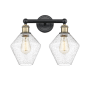 Innovations Lighting Cindyrella 2 Light 17" Wide Vanity Light Black Antique Brass / Seedy