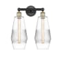 Innovations Lighting Windham 2 Light 16" Wide Vanity Light Black Antique Brass / Clear