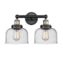 Innovations Lighting Bell 2 Light 16" Wide Vanity Light Black Antique Brass / Seedy
