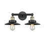 Innovations Lighting Railroad 2 Light 17" Wide Vanity Light Black Antique Brass / Matte Black