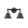 Innovations Lighting Smithfield 2 Light 16" Wide Vanity Light Black Antique Brass / Matte Black