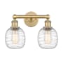 Innovations Lighting Belfast 2 Light 15" Wide Vanity Light Brushed Brass / Deco Swirl