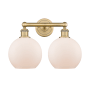 Innovations Lighting Athens 2 Light 17" Wide Vanity Light Brushed Brass / Matte White