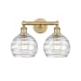 Innovations Lighting Athens 2 Light 17" Wide Vanity Light Brushed Brass / Clear Deco Swirl