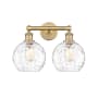 Innovations Lighting Athens 2 Light 17" Wide Vanity Light Brushed Brass / Clear Water Glass