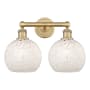 Innovations Lighting White Mouchette 2 Light 17" Wide Vanity Light Brushed Brass